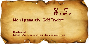 Wohlgemuth Sándor névjegykártya